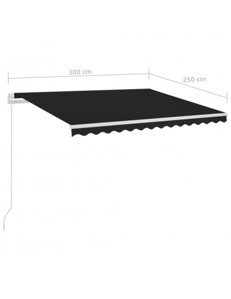 Tenda Automatica con Sensore Vento e LED 3x2,5 m Antracite
