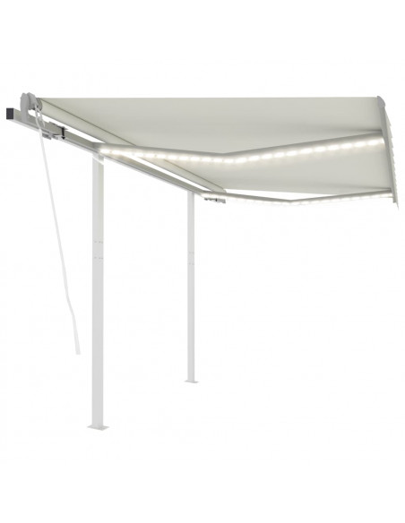 Tenda Automatica con Sensore Vento e LED 3x2,5 m Crema