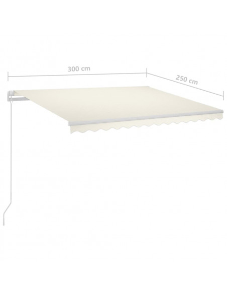 Tenda Automatica con Sensore Vento e LED 3x2,5 m Crema
