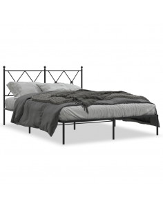 Giroletto con Testiera in Metallo Nero 140x190 cm 2