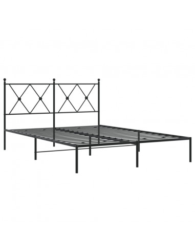 Giroletto con Testiera in Metallo Nero 140x190 cm