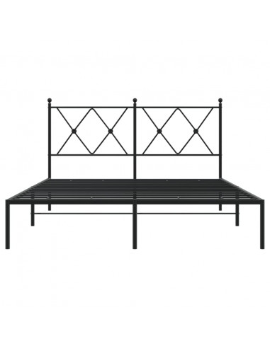 Giroletto con Testiera in Metallo Nero 140x190 cm