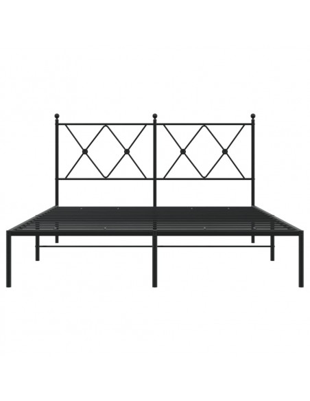 Giroletto con Testiera in Metallo Nero 140x190 cm