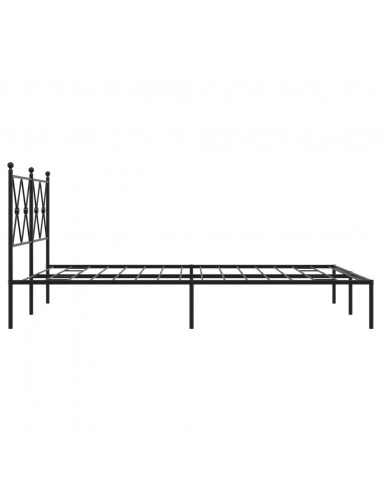 Giroletto con Testiera in Metallo Nero 140x190 cm