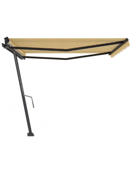 Tenda da Sole Manuale Autoportante 450x300 cm Gialla/Bianca