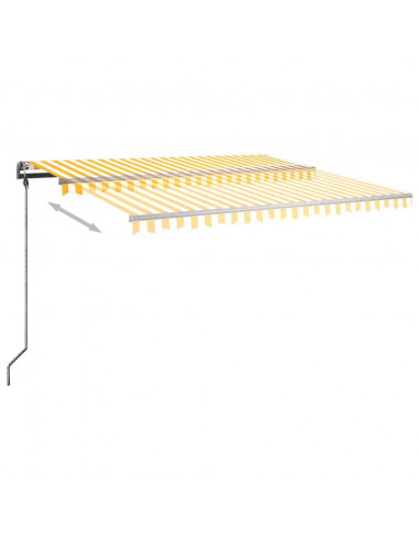 Tenda da Sole Manuale Autoportante 450x300 cm Gialla/Bianca