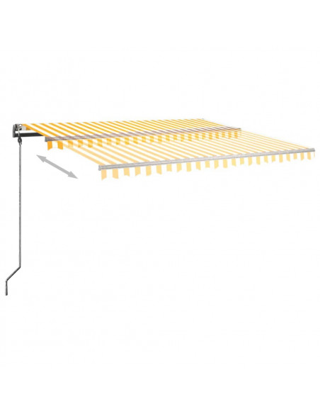 Tenda da Sole Manuale Autoportante 450x300 cm Gialla/Bianca