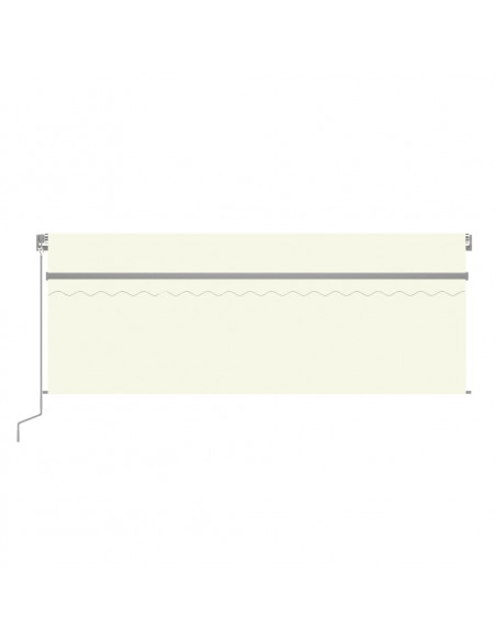 Tenda da Sole Retrattile con Parasole e LED 4,5x3 m Crema