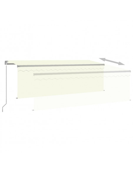 Tenda da Sole Retrattile con Parasole e LED 4,5x3 m Crema
