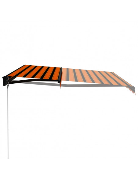 Tenda da Sole Retrattile Manuale 450x300 cm Arancione e Marrone