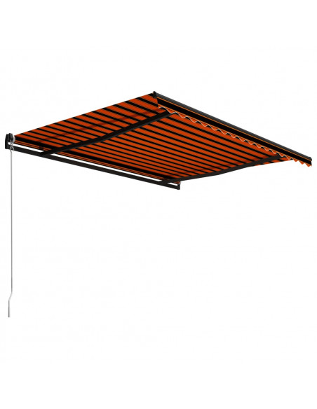 Tenda da Sole Retrattile Manuale 450x300 cm Arancione e Marrone