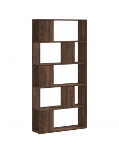Libreria 5 Ripiani Rovere Marrone 80,5x23,5x162,5cm Multistrato 2