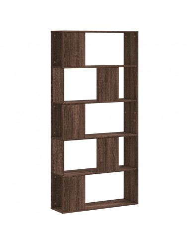 Libreria 5 Ripiani Rovere Marrone 80,5x23,5x162,5cm Multistrato