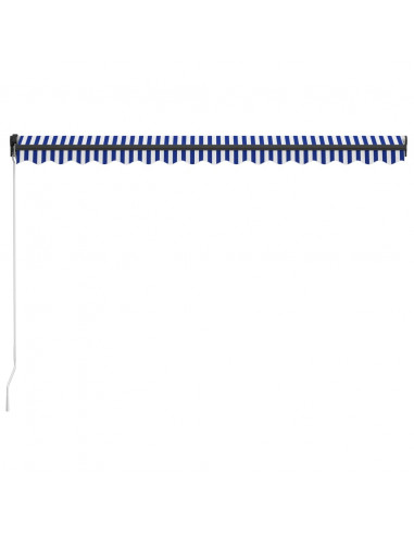 Tenda da Sole Retrattile Manuale 450x300 cm Blu e Bianca