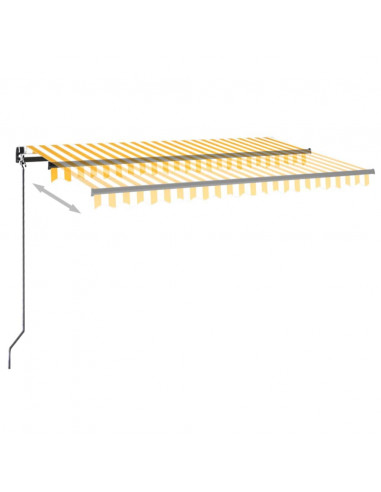 Tenda da Sole Retrattile Manuale 450x300 cm Gialla e Bianca