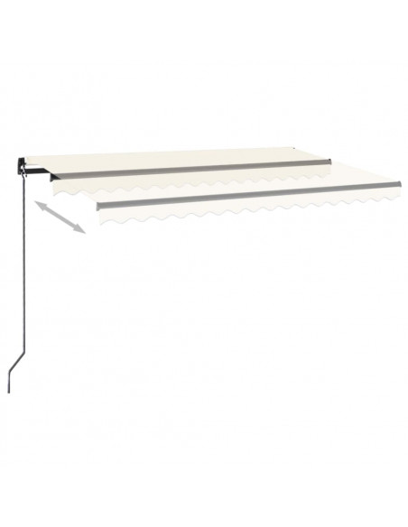 Tenda da Sole Retrattile Manuale con LED 450x300 cm Crema