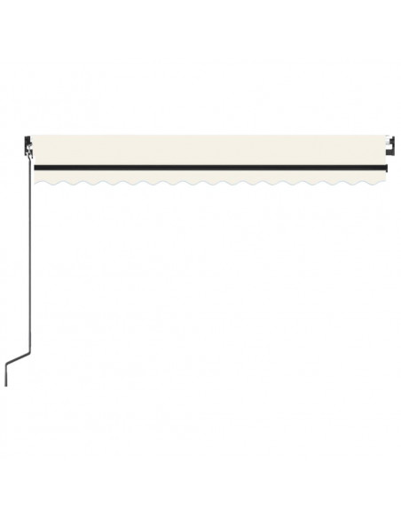 Tenda da Sole Retrattile Manuale con LED 450x300 cm Crema