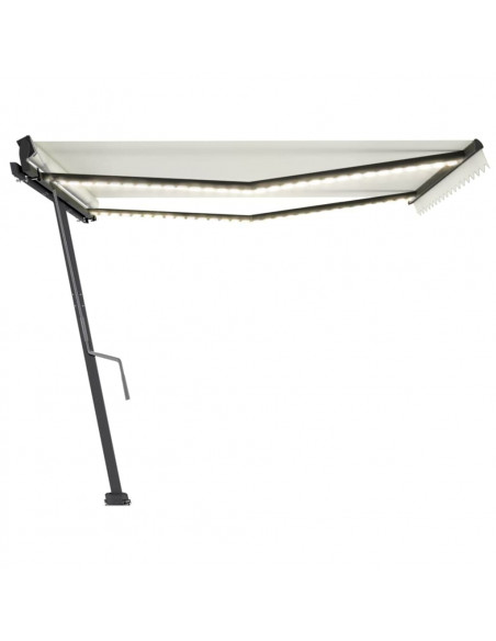 Tenda da Sole Retrattile Manuale con LED 450x300 cm Crema