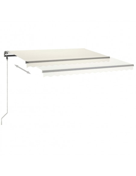 Tenda da Sole Retrattile Manuale con LED 450x300 cm Crema