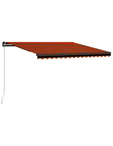 Tenda da Sole Retrattile Manuale LED 450x300 cm Arancio Marrone