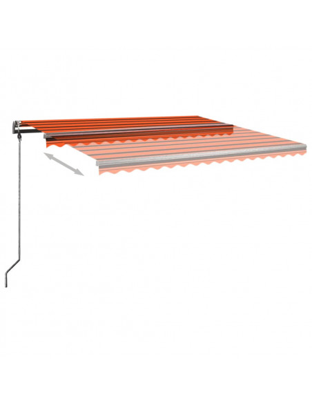 Tenda Retrattile Manuale con Palo 450x300 cm Arancione Marrone
