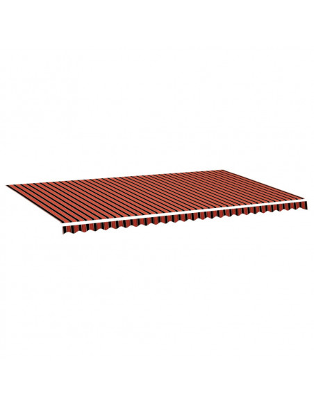 Tessuto Ricambio per Tenda da Sole Arancione e Marrone 6x3,5 m
