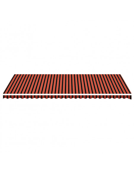 Tessuto Ricambio per Tenda da Sole Arancione e Marrone 6x3,5 m