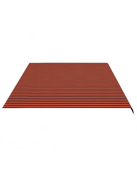 Tessuto Ricambio per Tenda da Sole Arancione e Marrone 6x3,5 m