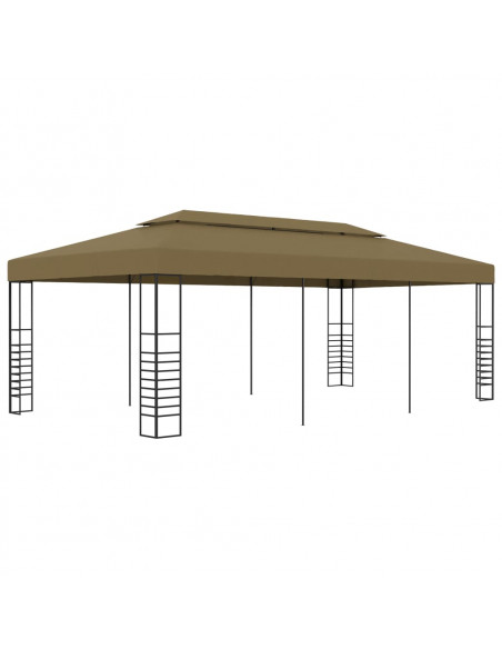 Gazebo da Giardino 6x3x2,7 m Grigio Talpa 180 g/m²