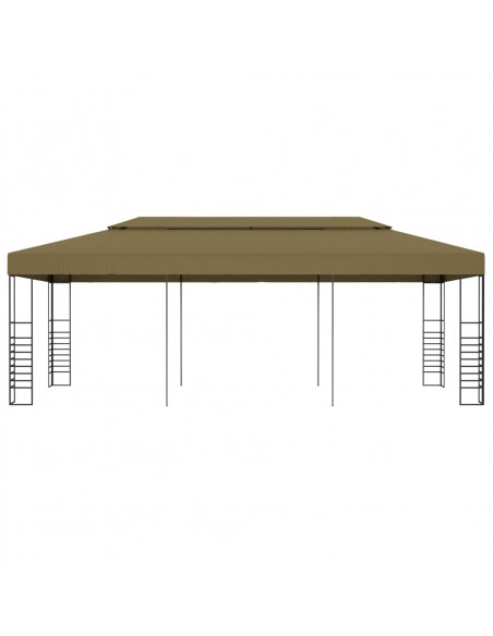 Gazebo da Giardino 6x3x2,7 m Grigio Talpa 180 g/m²