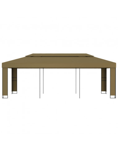 Gazebo con Tetto Doppio 3x6 m Grigio Talpa 180 g/m²