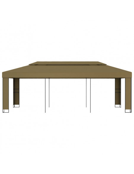 Gazebo con Tetto Doppio 3x6 m Grigio Talpa 180 g/m²