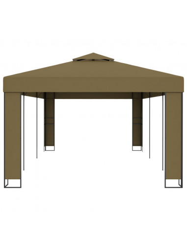 Gazebo con Tetto Doppio 3x6 m Grigio Talpa 180 g/m²