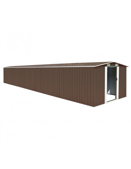 Capanno da Giardino Marrone 257x779x181cm in Acciaio Zincato