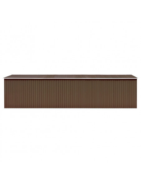 Capanno da Giardino Marrone 257x779x181cm in Acciaio Zincato