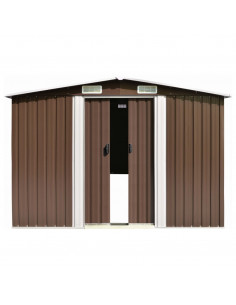 Capanno da Giardino Marrone 257x779x181cm in Acciaio Zincato 2