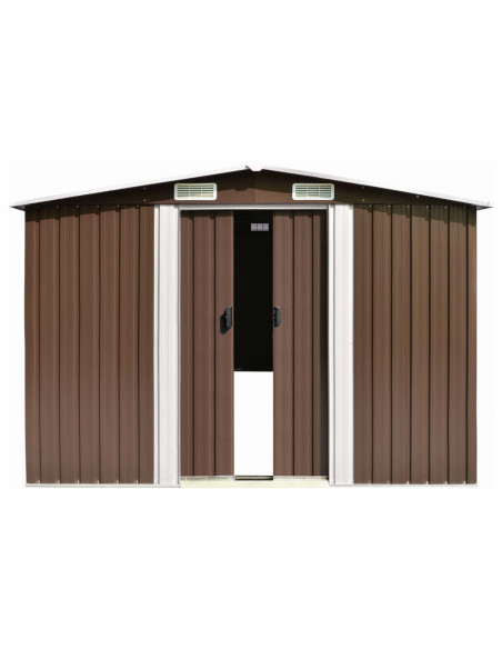 Capanno da Giardino Marrone 257x779x181cm in Acciaio Zincato