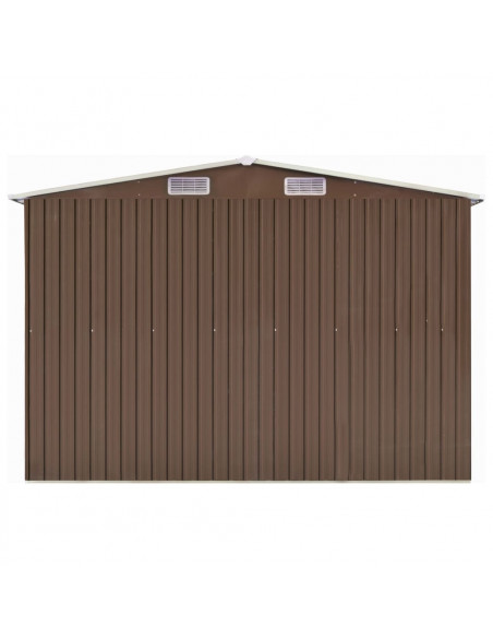Capanno da Giardino Marrone 257x779x181cm in Acciaio Zincato
