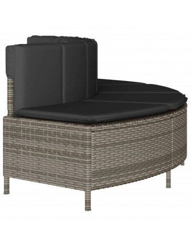 Panche Vasca Idromassaggio con Cuscini 2pz in Polyrattan Grigio