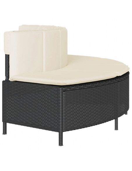 Panche Vasca Idromassaggio con Cuscini 2pz in Polyrattan Nero