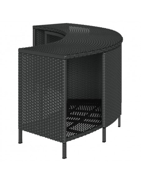 Scaffali Portaoggetti Vasca Idromassaggio 2pz Polyrattan Nero