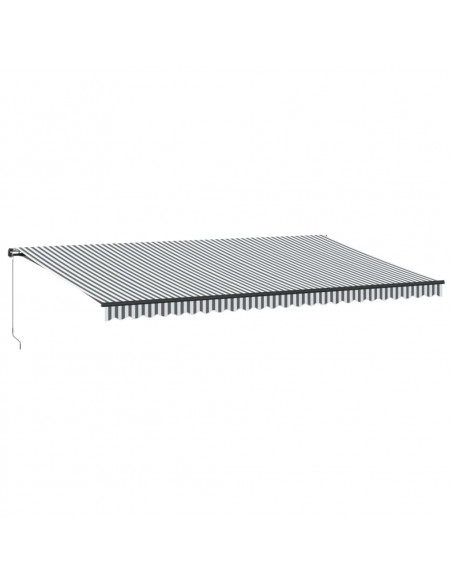 Tenda Retrattile Manuale con LED Antracite e Bianco 600x300 cm