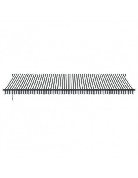Tenda Retrattile Manuale con LED Antracite e Bianco 600x300 cm