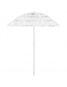 Ombrellone da Spiaggia Hawaii Bianco 180 cm 2