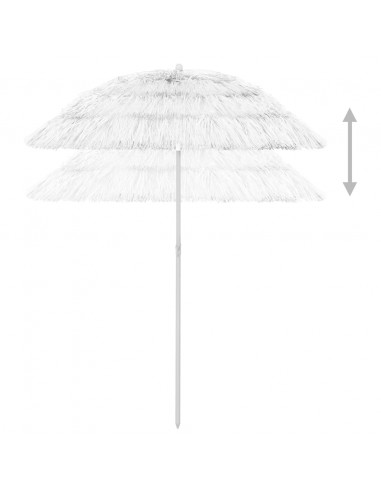 Ombrellone da Spiaggia Hawaii Bianco 180 cm