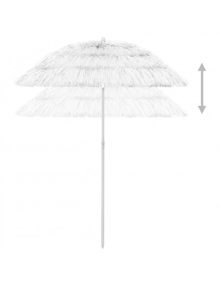 Ombrellone da Spiaggia Hawaii Bianco 180 cm