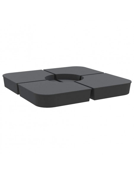 Set Base per Ombrellone 4 pz con Supporto a Croce 100 kg PP