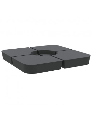 Set Base per Ombrellone 4 pz con Supporto a Croce 100 kg PP