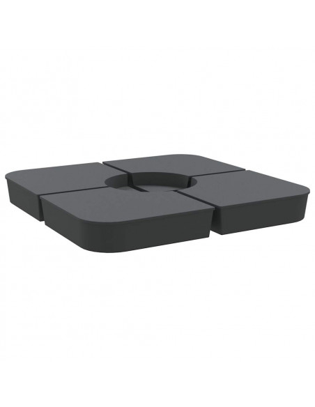 Set Base per Ombrellone 4 pz con Supporto a Croce 100 kg PP