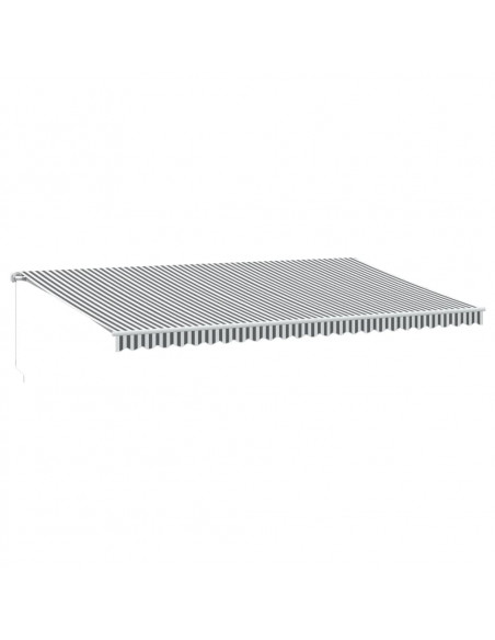 Tenda da Sole Retrattile Manuale Antracite e Bianco 600x300 cm
